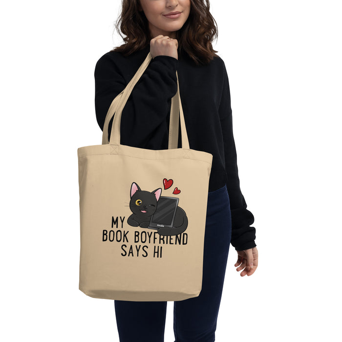 Book Boyfriend Kitten Tote Bag