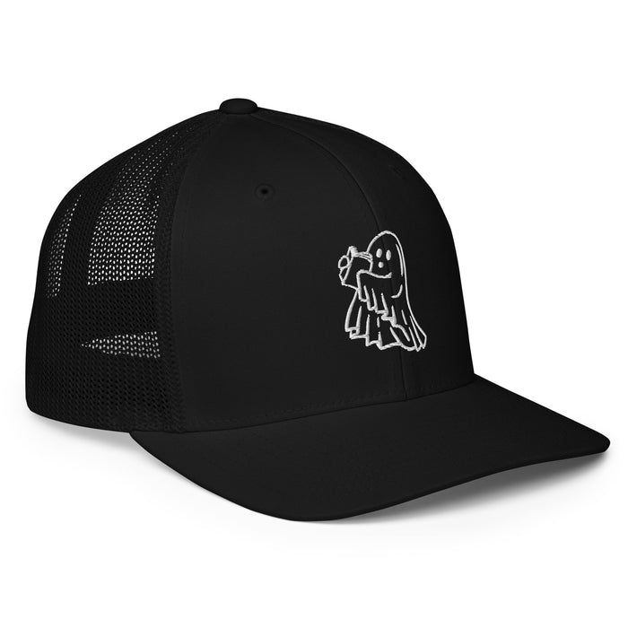 Ghost Reading a Book Closed-back Trucker Cap